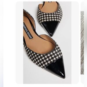 Veronica Beard Leonie Calf Fur Houndstooth Flats NWT